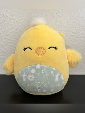Squishmallows 5” Aimee The Easter Egg Chick 2021 Green Floral Design On Belly